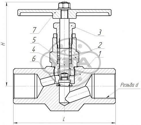 Клапан запорный Dn40 Pn160 муфтовый 09Г2С 15лс68нж
