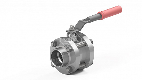Кран шаровой разборный трехсоставной стяжной конструкции муфтовый Dn80 Pn16 09Г2С 11лс45п