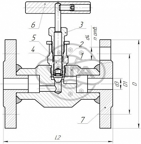 Клапан запорный Dn20 Pn160 фланцевый 09Г2С 15лс68нж-01
