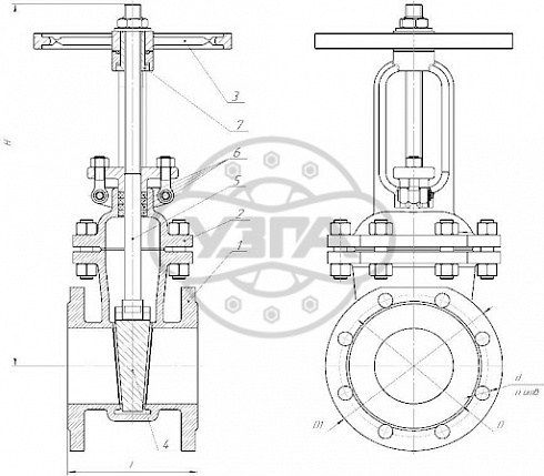 Задвижка клиновая литая фланцевая Dn50 Pn16 20ГЛ 30с41нж