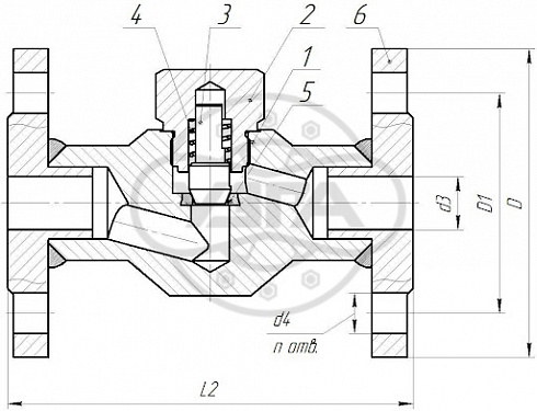 Клапан обратный подъемный фланцевый Dn15 Pn16 09Г2С 16лс48нж