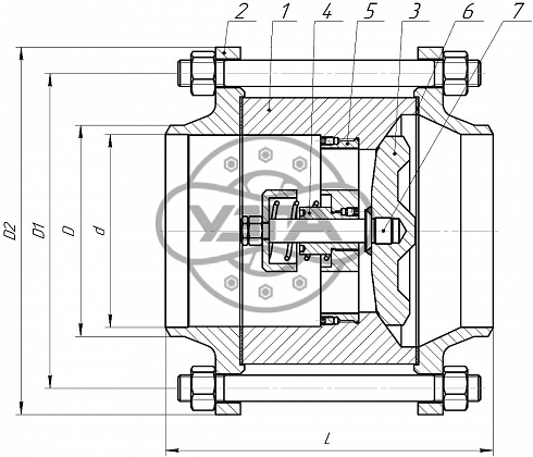 Клапан обратный тарельчатый Dn100 Pn16 09Г2С